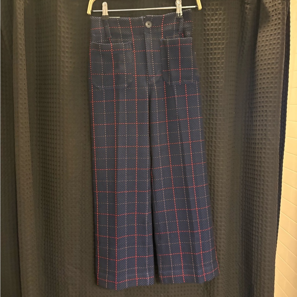 Anthropologie The Merrick White Colette Crop Knit Trousers by Maeve 24  Navy NWT - Picture 4 of 7